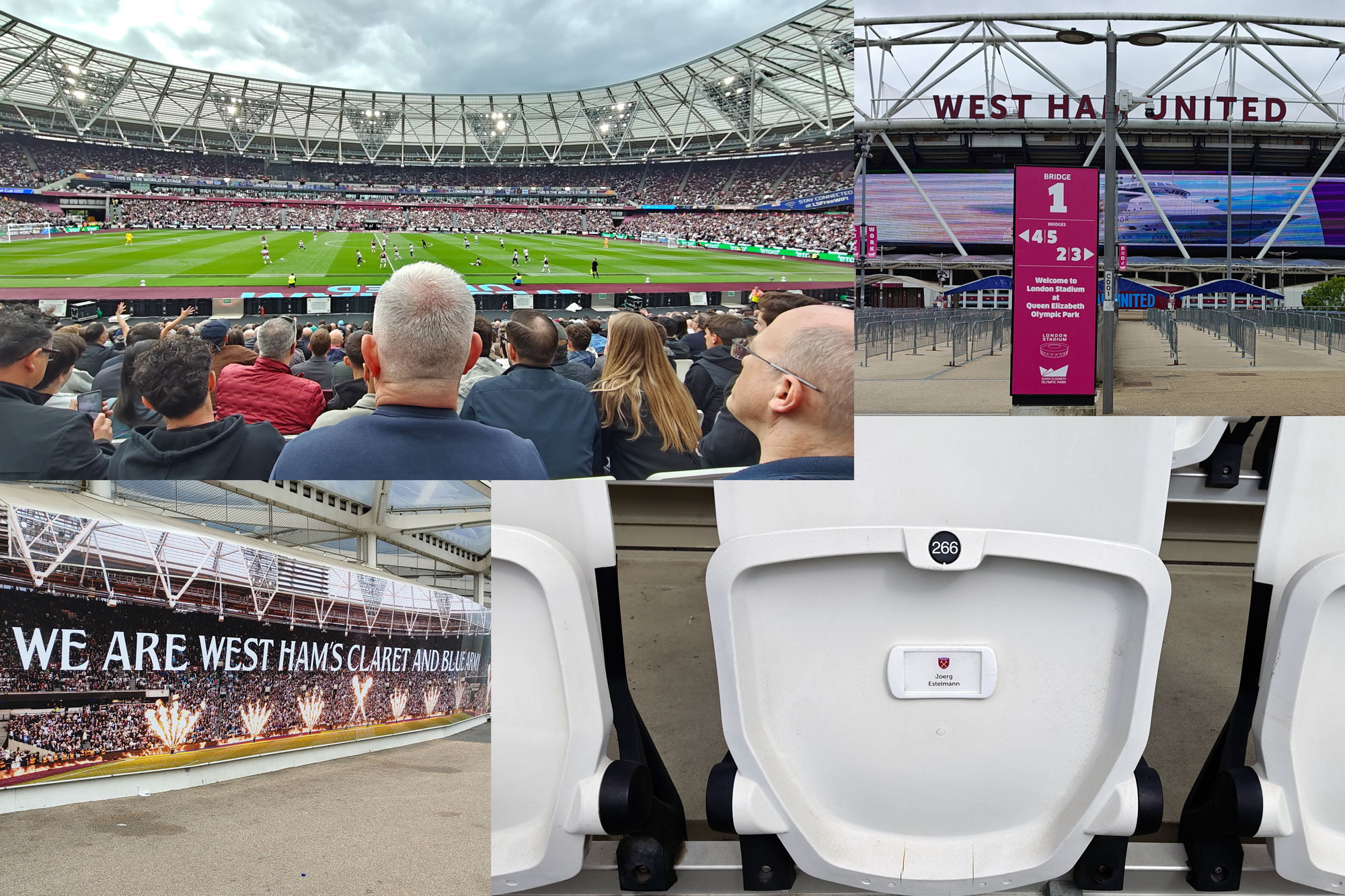 Blick von meinem Sitzplatz Nummer 266, Reihe 20, Block 136 im London Stadium